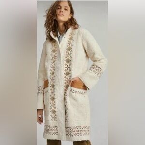 Maeve Embroidered Sherpa Coat - perfect